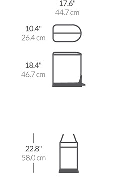 20L Butterfly Step Can dimensions
