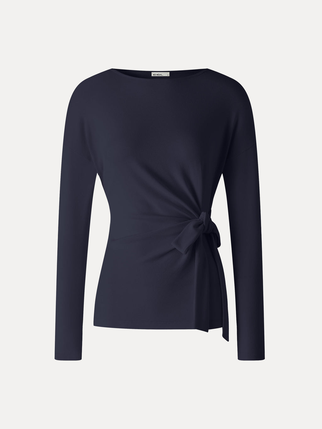 LiteWarm Boatneck Long Sleeve Tie-Waist Top