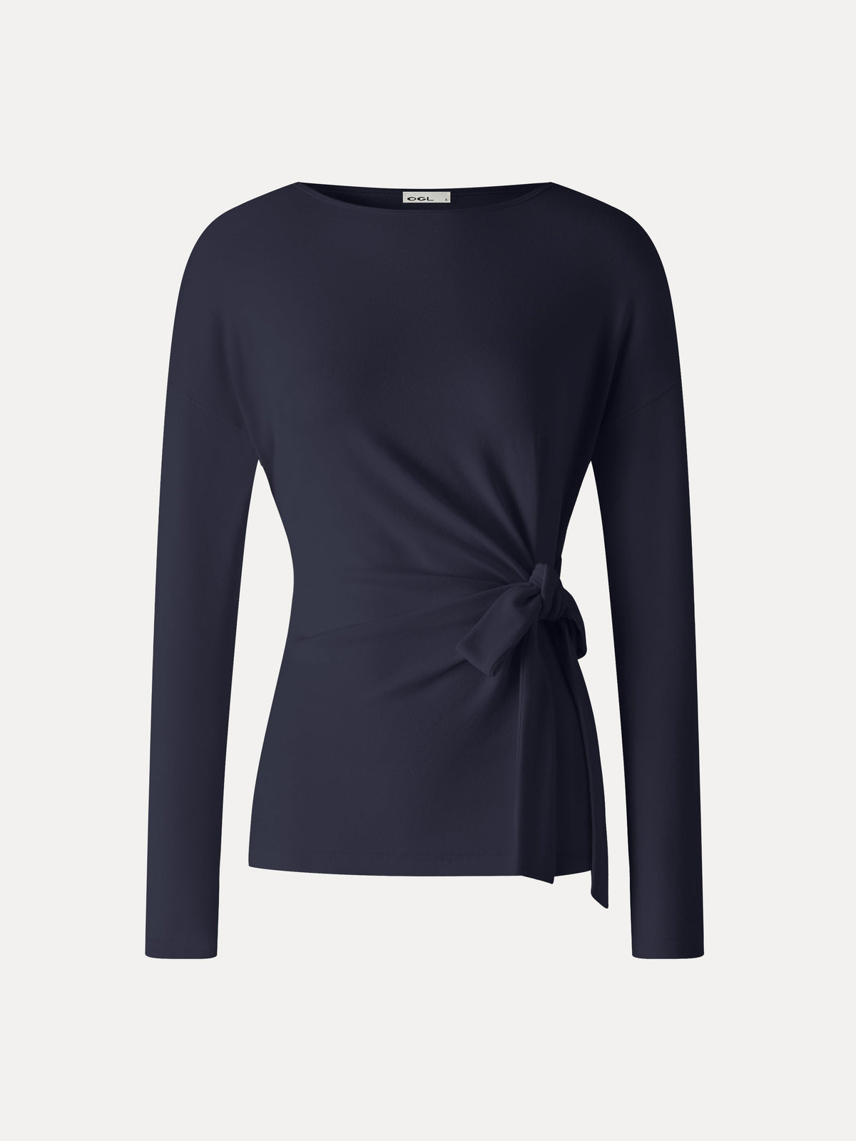 LiteWarm Boatneck Long Sleeve Tie-Waist Top