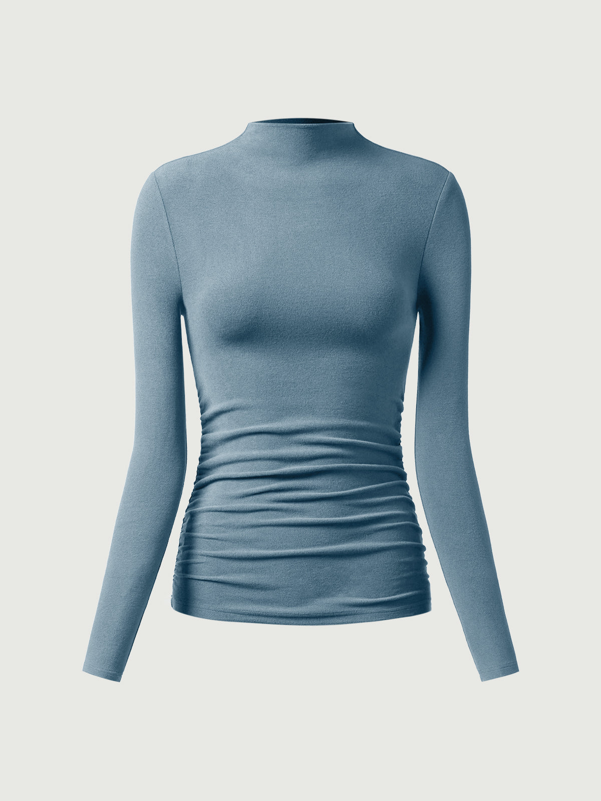 ProWarm Ruched Sides Tuckable Mockneck Top