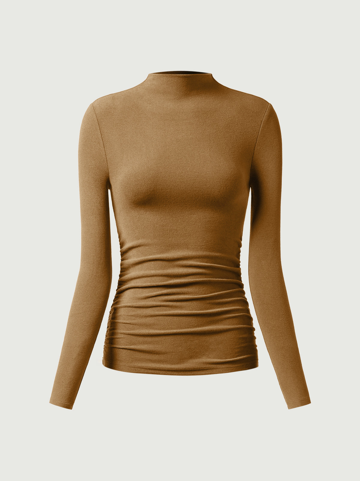 ProWarm Ruched Sides Tuckable Mockneck Top
