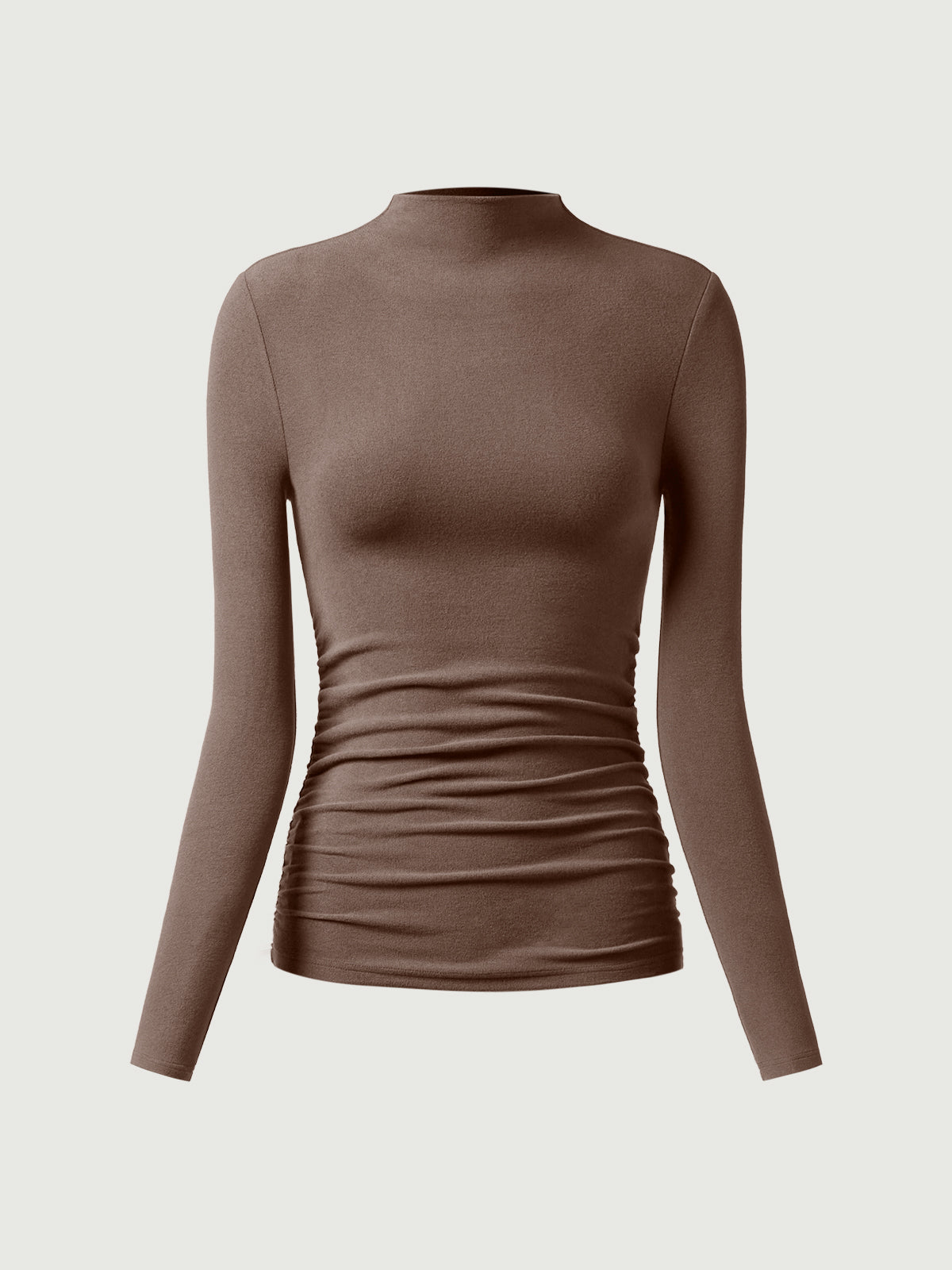 ProWarm Ruched Sides Tuckable Mockneck Top