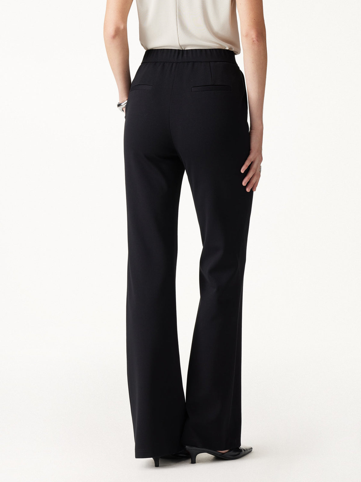 3Pcs Set Surplice Ruched Built-In Bra Top 2.0 & Slim Flared Pants with Pockets