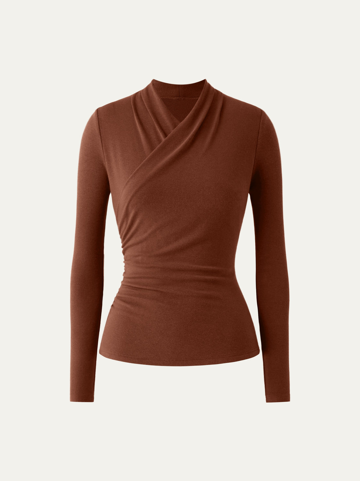 LiteWarm Surplice Long Sleeve Ruched Top