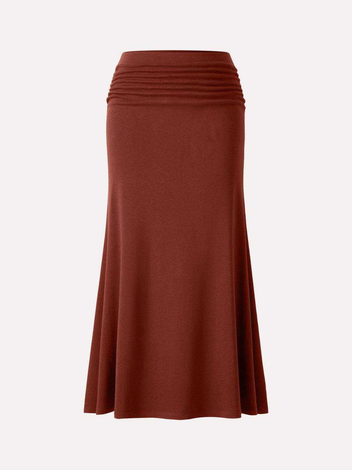 ProWarm Mid-Rise Ruched Flared Midi Skirt