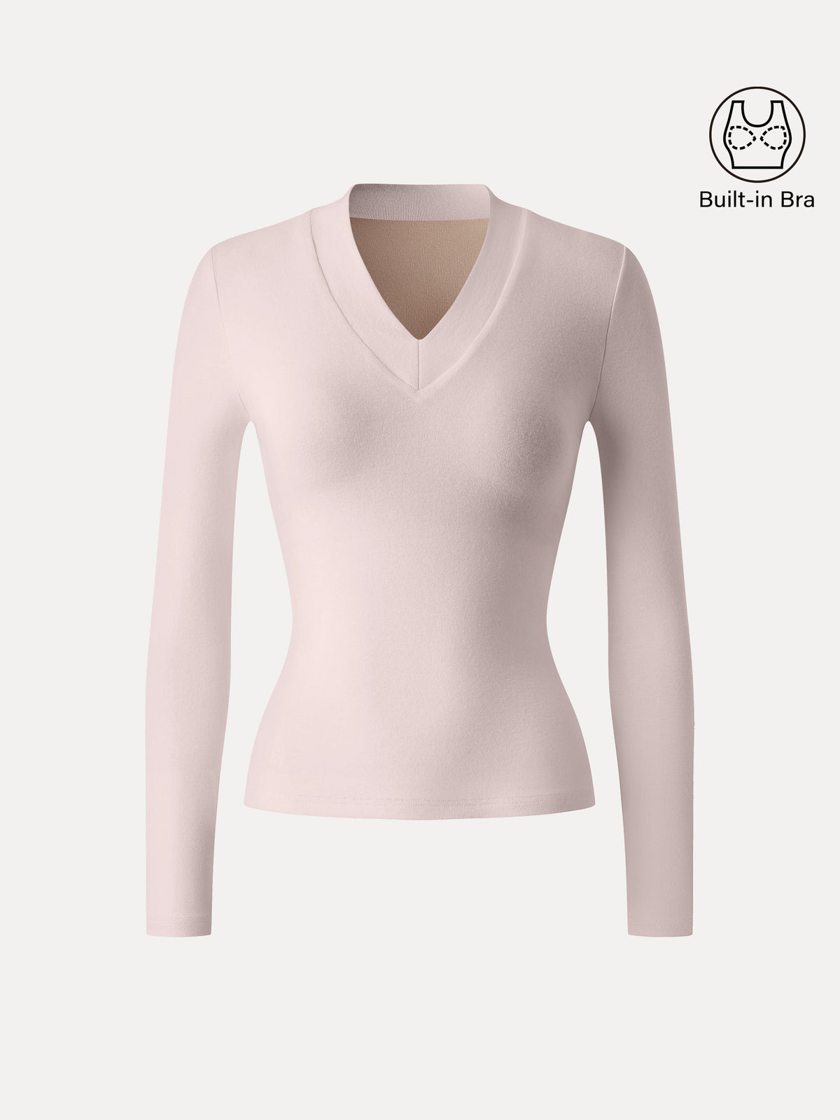 LiteWarm Essential V-neck Wide Binding Slimming Built-In Bra Top
