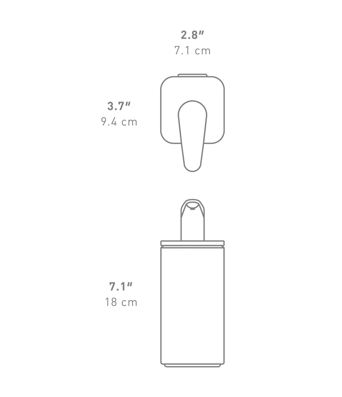 10 oz. Pulse Pump dimensions