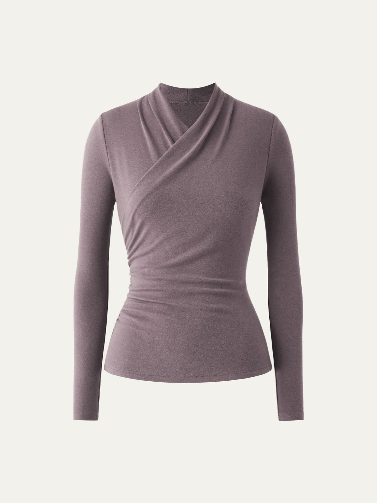 LiteWarm Surplice Long Sleeve Ruched Top