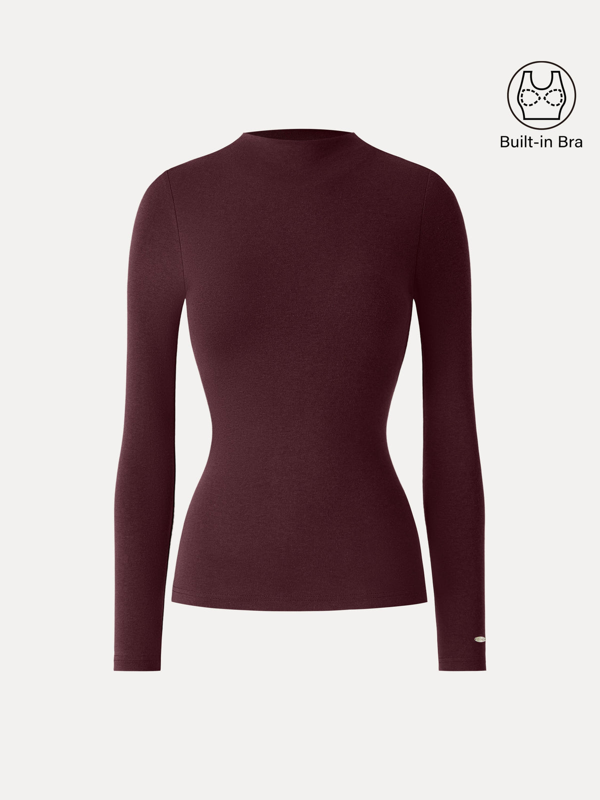 LiteWarm Mockneck Long Sleeve Built-In Bra Top 3.0
