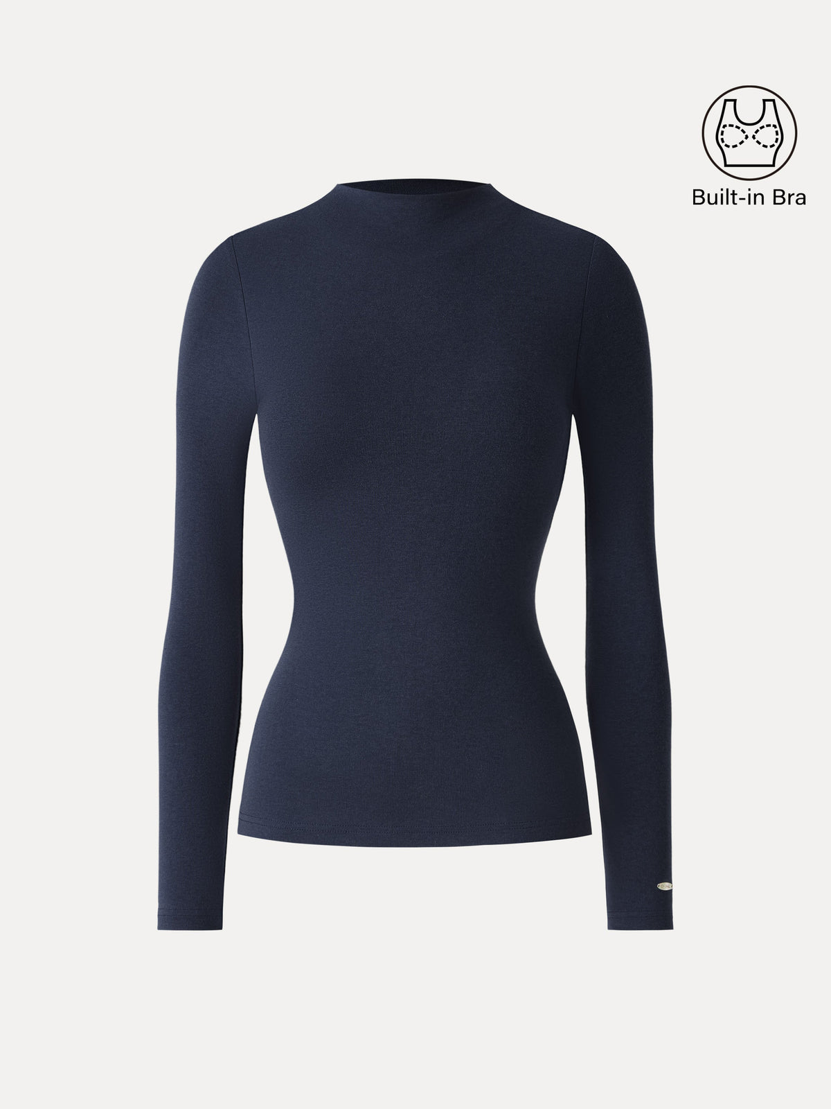 LiteWarm Mockneck Long Sleeve Built-In Bra Top 3.0