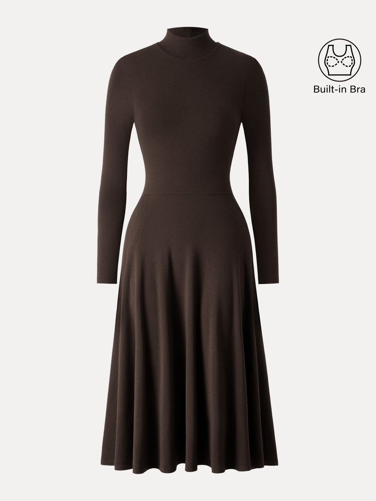 ProWarm Mockneck Midi Built-In Bra Dress 3.0 with Pockets