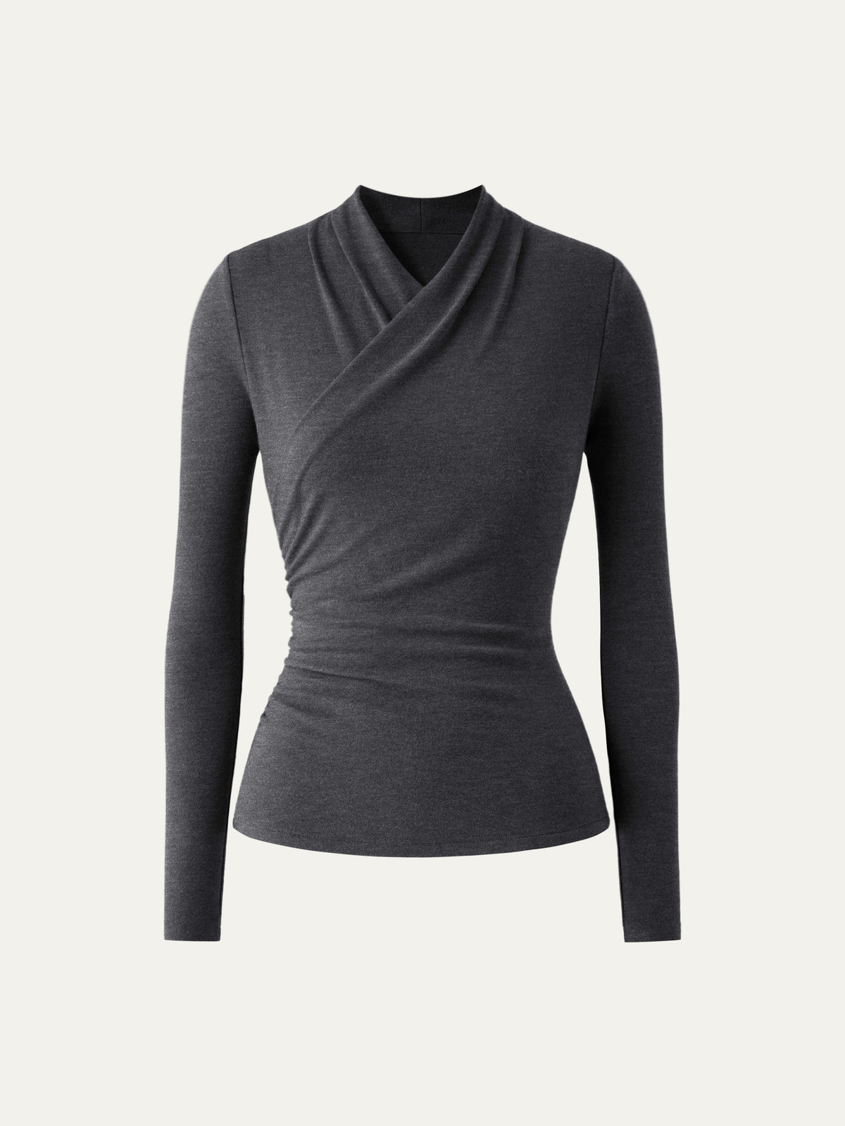 LiteWarm Surplice Long Sleeve Ruched Top