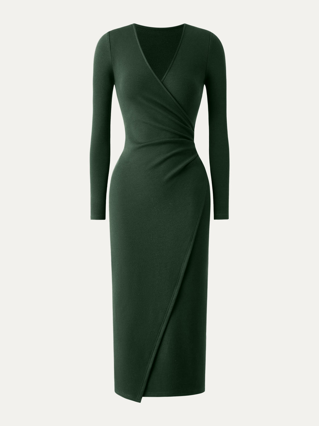 ProWarm Surplice Long Sleeve Tucked Dress