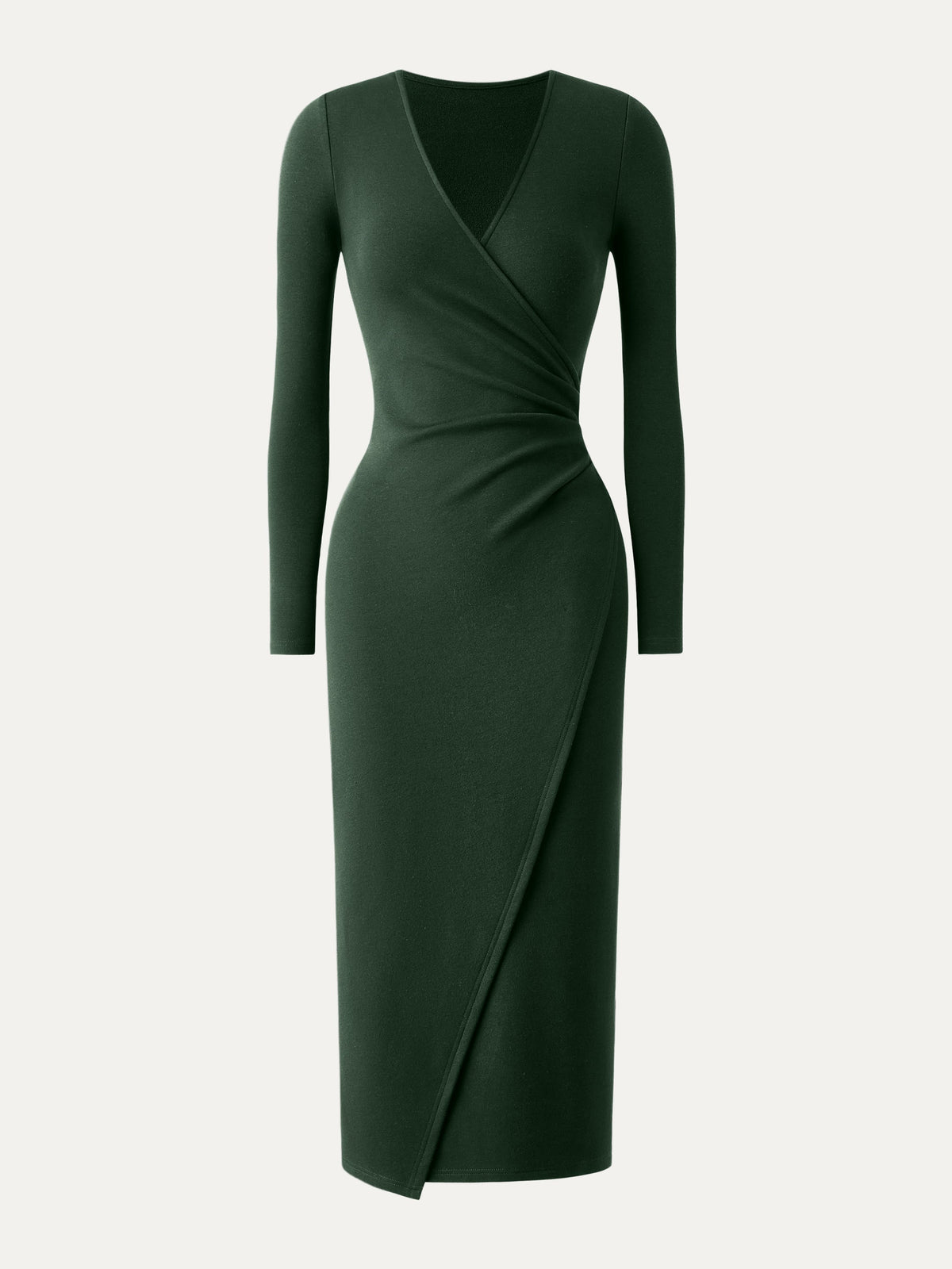 ProWarm Surplice Long Sleeve Tucked Dress