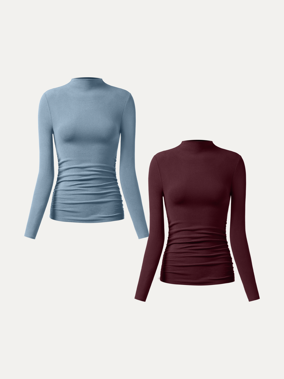 ProWarm Ruched Sides Tuckable Mockneck Top