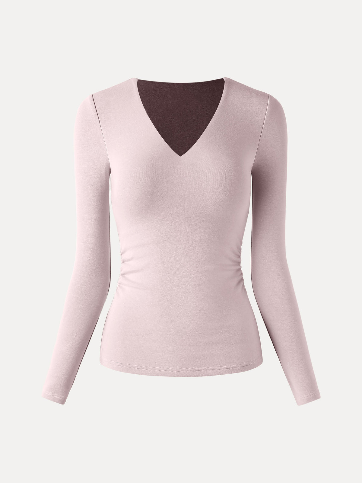 ProWarm V-Neck Long Sleeve Side-Tuck Built-In Bra Top 2.0