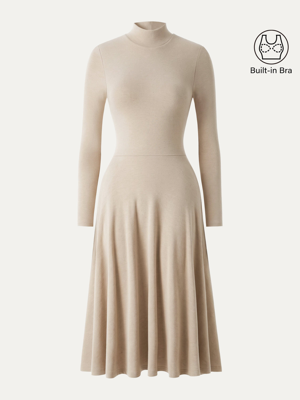 ProWarm Mockneck Midi Built-In Bra Dress 3.0 with Pockets