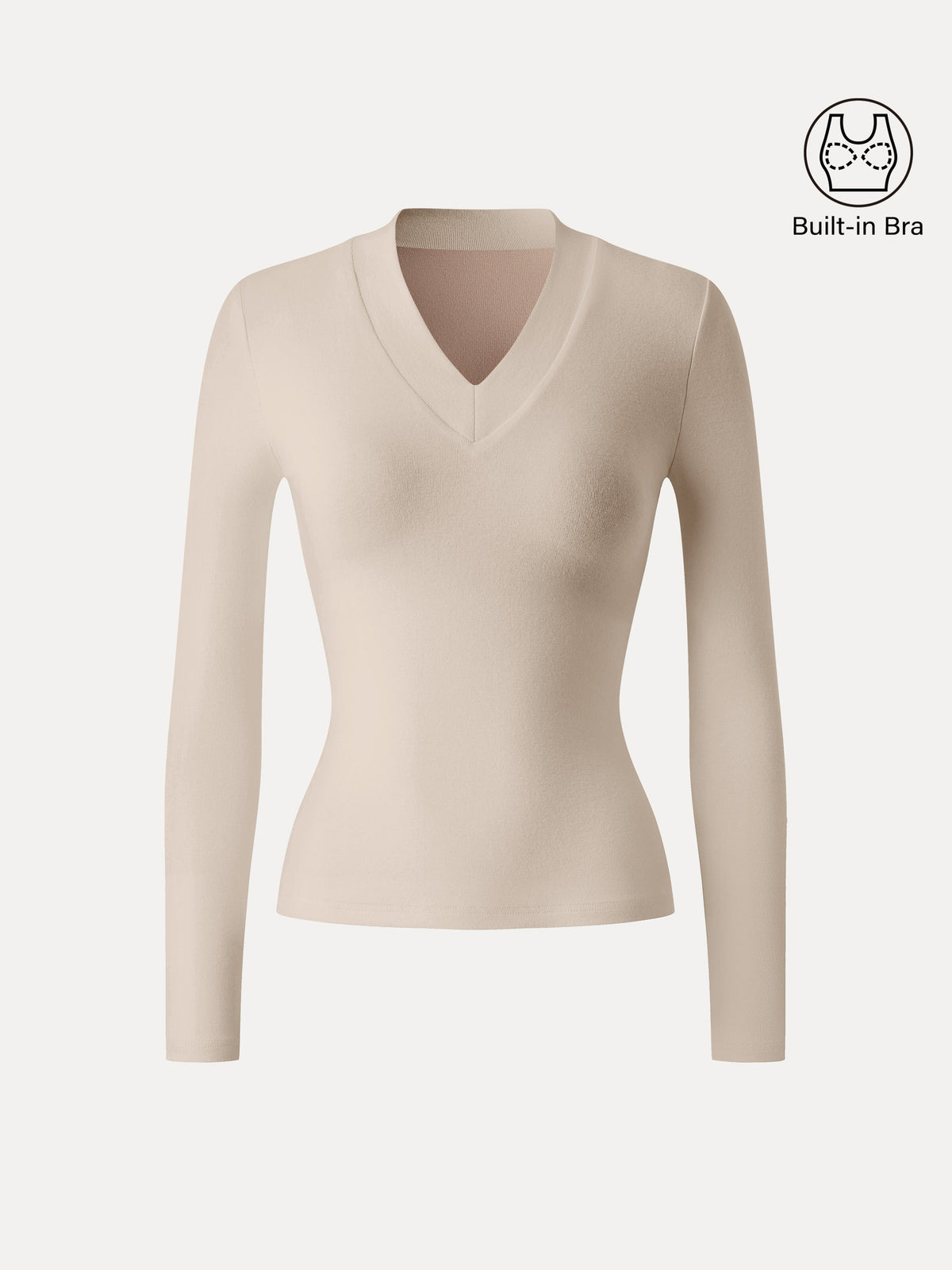 LiteWarm Essential V-neck Wide Binding Slimming Built-In Bra Top