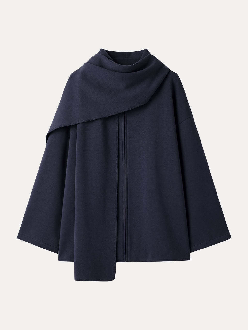 FuzzLuxe Scarf Collar Convertible Coat with Pockets