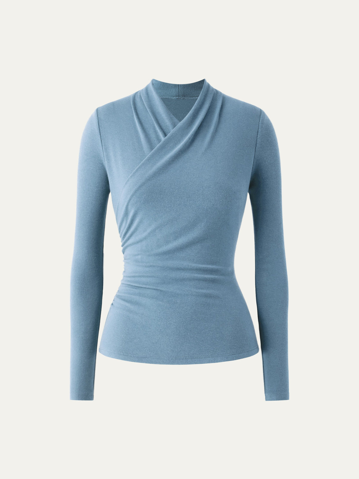 LiteWarm Surplice Long Sleeve Ruched Top