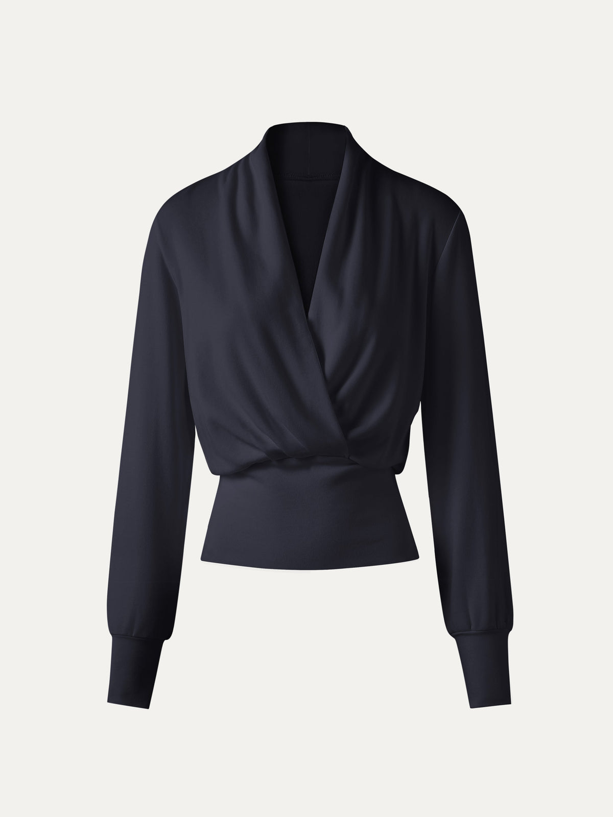 LiteWarm Surplice Long Sleeve Banded Hem Top