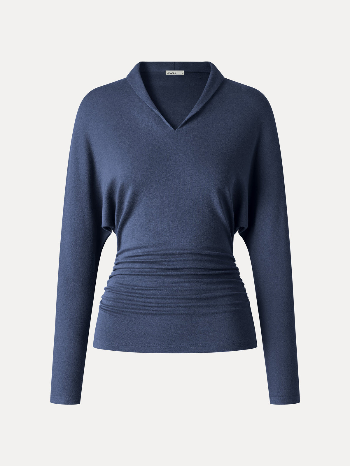 LiteWarm V-Neck Long Sleeve Ruched Cinched-Waist Top
