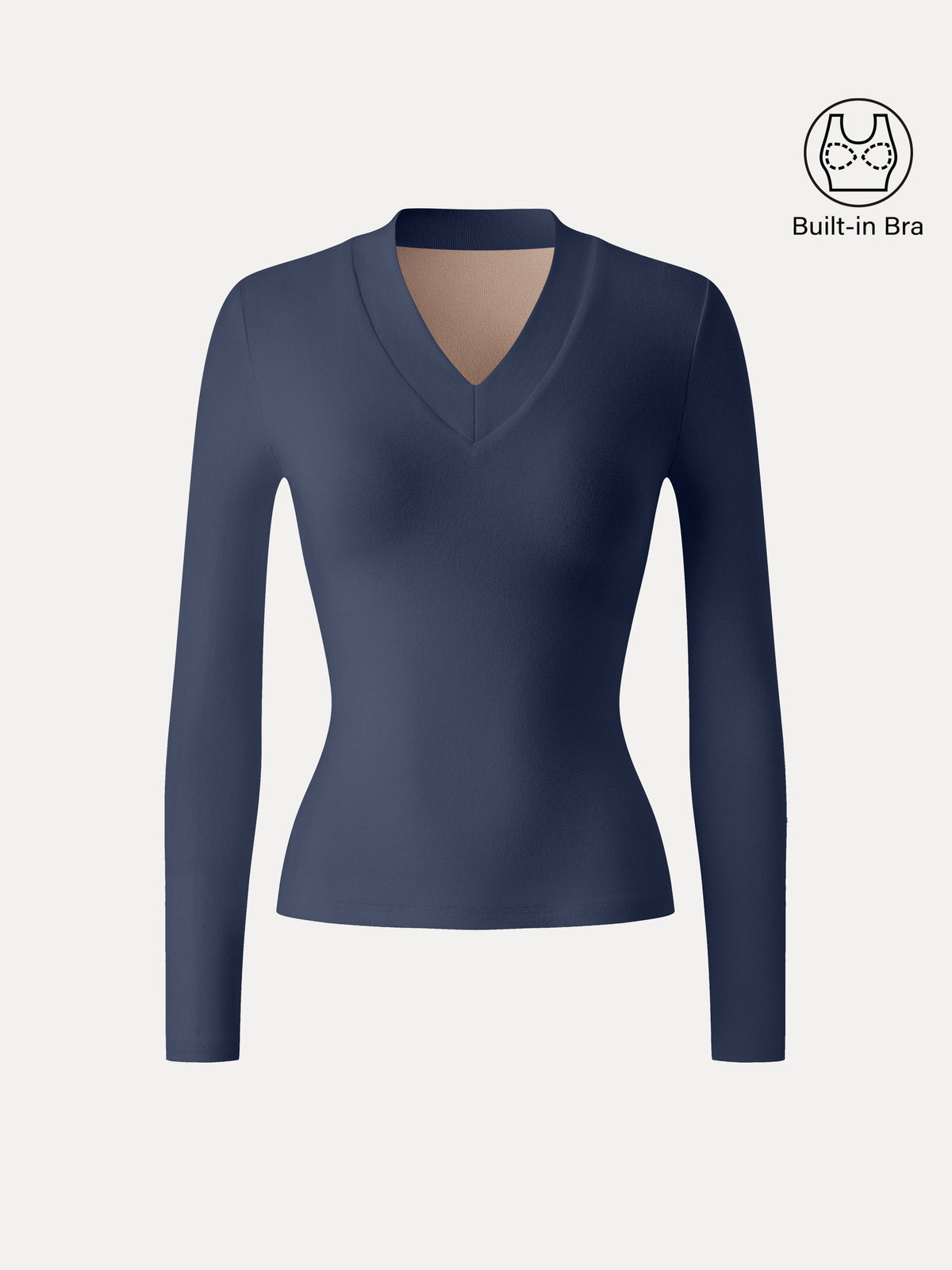 LiteWarm Essential V-neck Wide Binding Slimming Built-In Bra Top