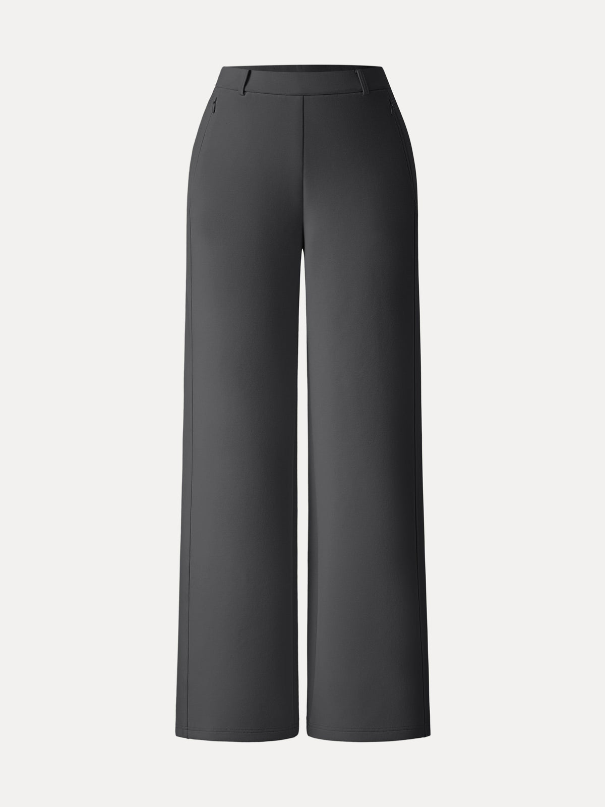 Stretch Cotton Blend Slimming High Rise Wide Leg Pant