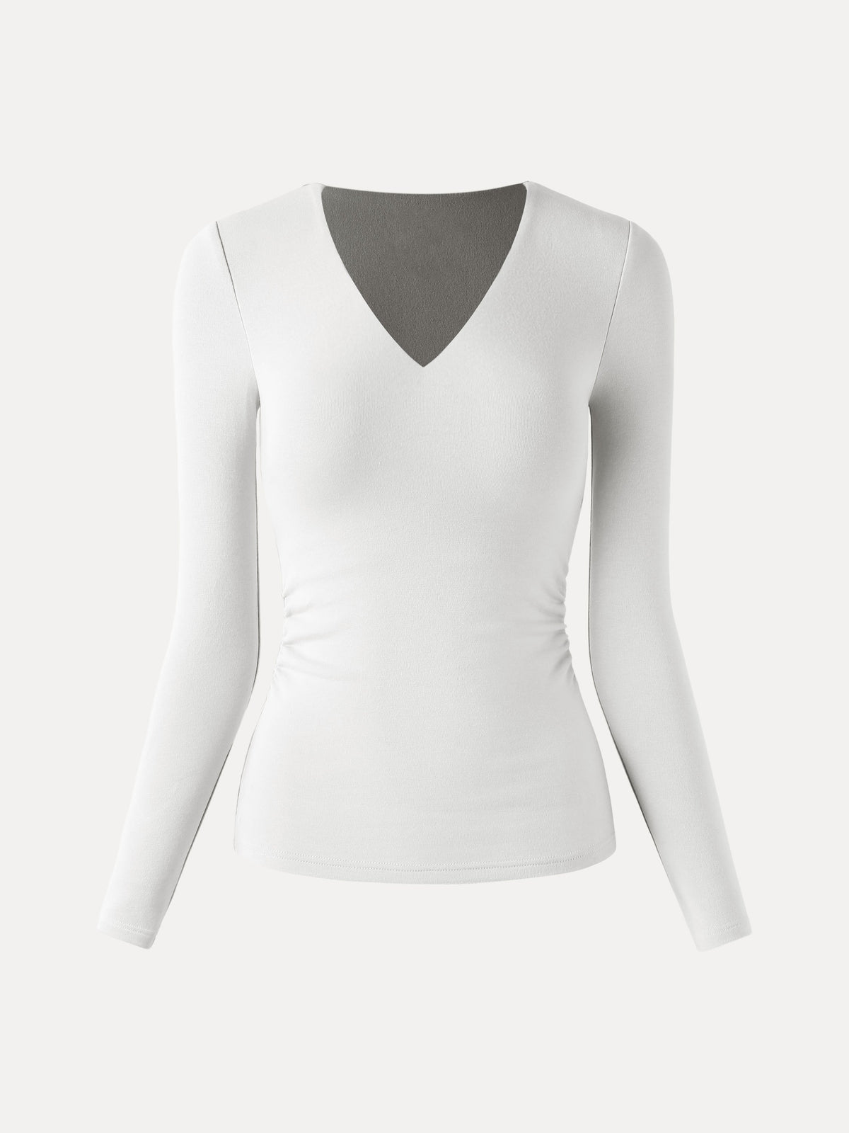 ProWarm V-Neck Long Sleeve Side-Tuck Built-In Bra Top 2.0