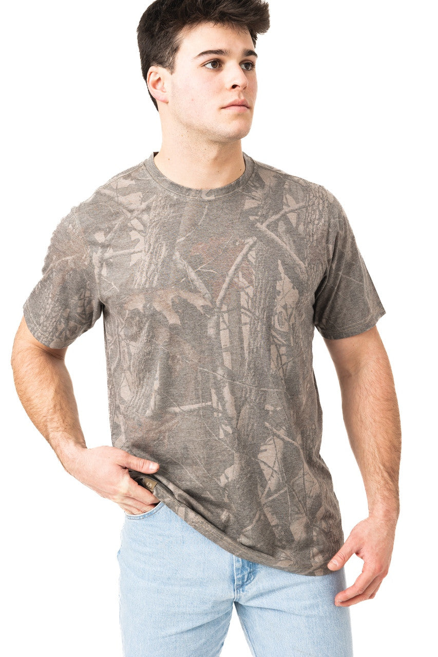 Men's Tri Blend Short Sleeve Faded Camo Shirt