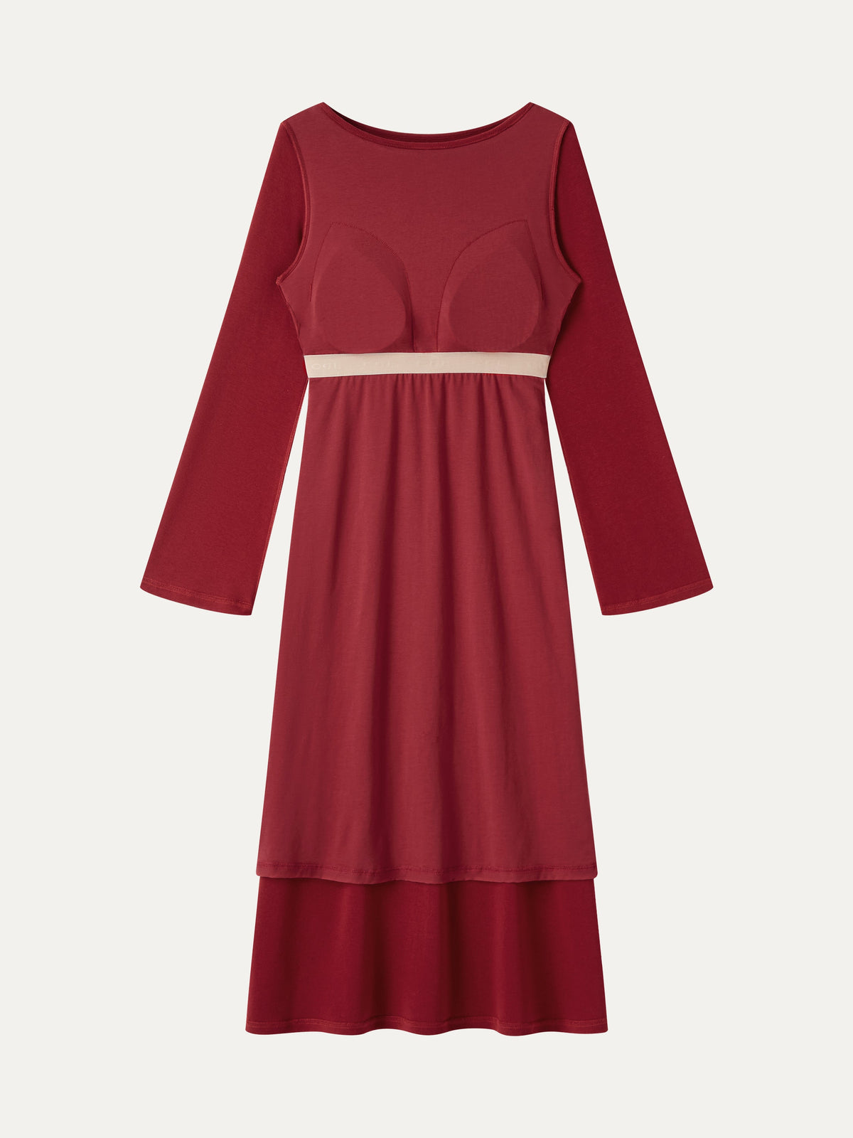 LiteWarm Boatneck Bell Sleeve Midi Built-In Bra Dress 2.0