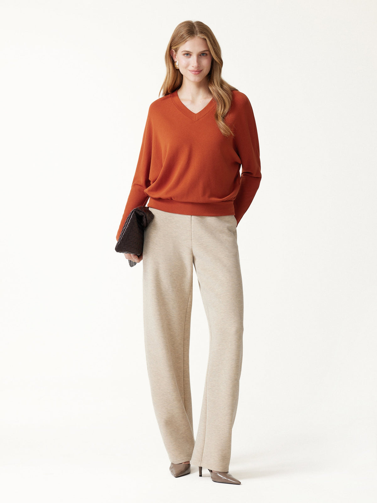 ProWarm V-Neck Long Sleeve Banded Hem Top