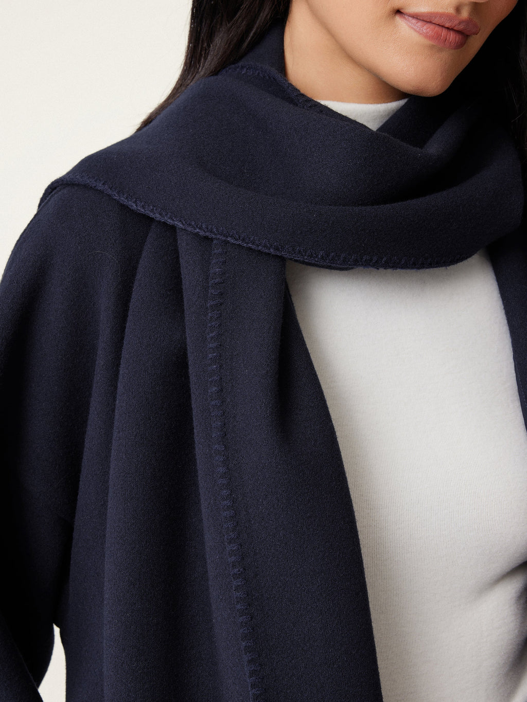 FuzzLuxe Scarf Collar Convertible Coat with Pockets