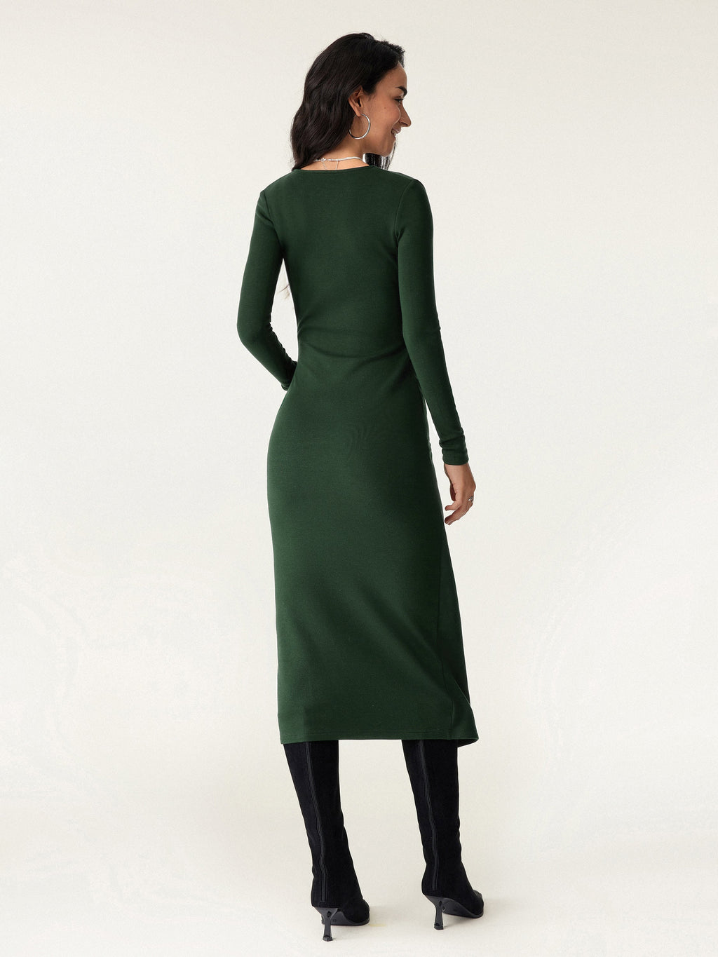 ProWarm Surplice Long Sleeve Tucked Dress