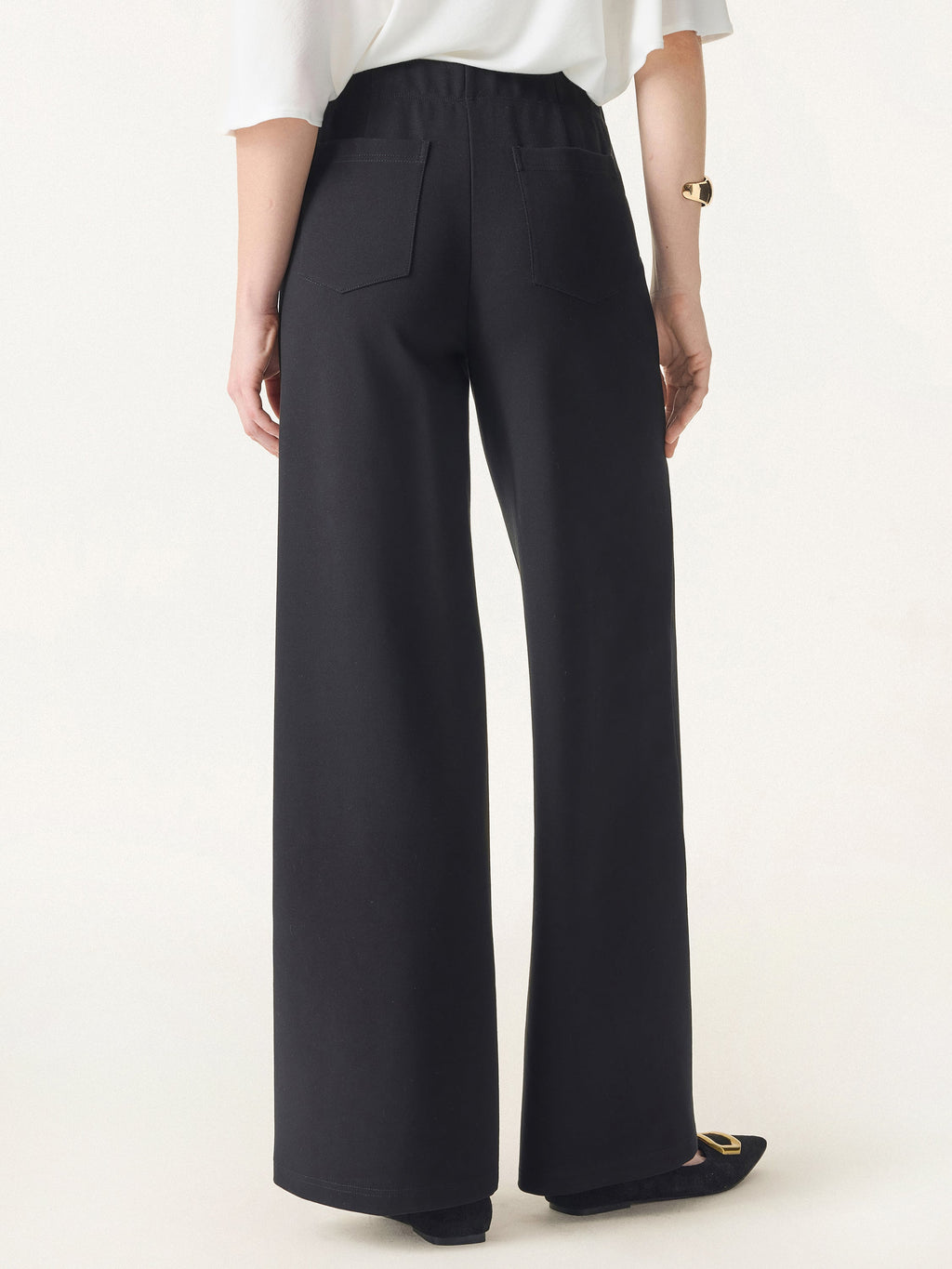 Ponte High-Rise Wide-Leg Pants with Pockets