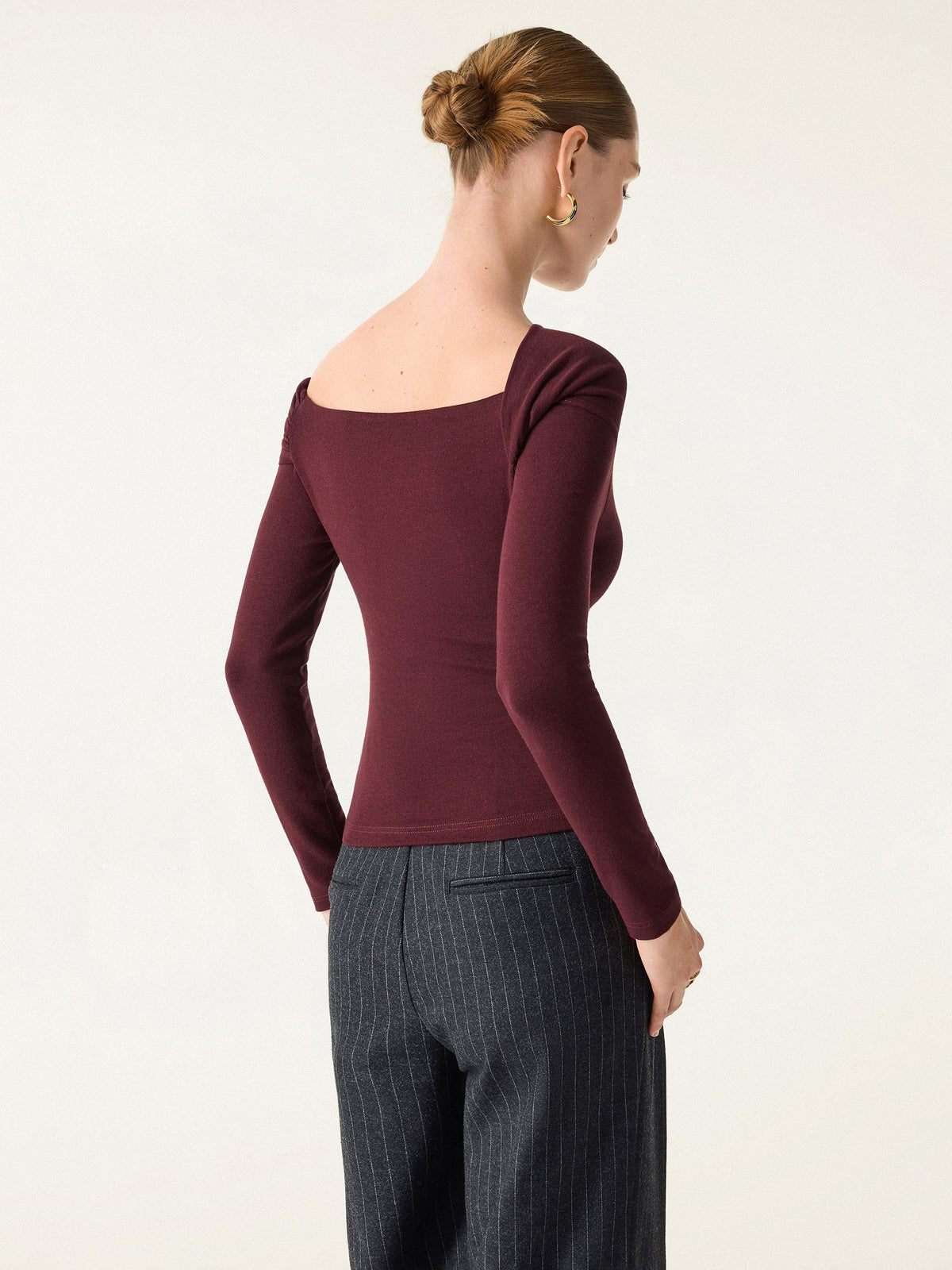 LiteWarm Convertible Neck Long Sleeve Built-In Bra Top