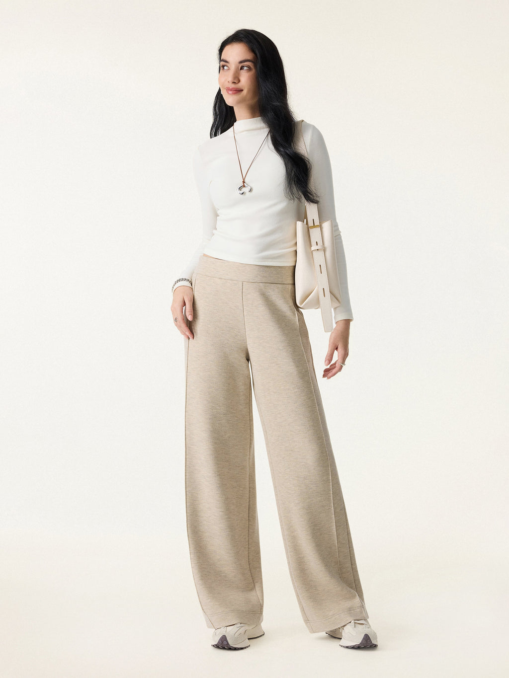 FuzzLuxe High-Rise Wide Leg Pintuck Pants with Pockets