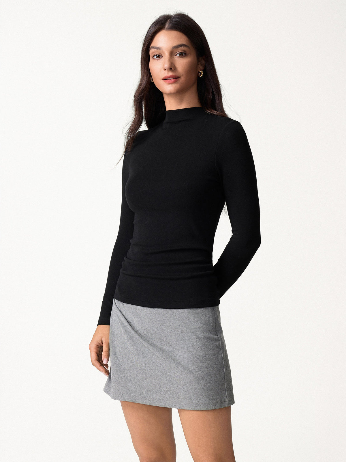 LiteWarm Mockneck Long Sleeve Built-In Bra Top 3.0