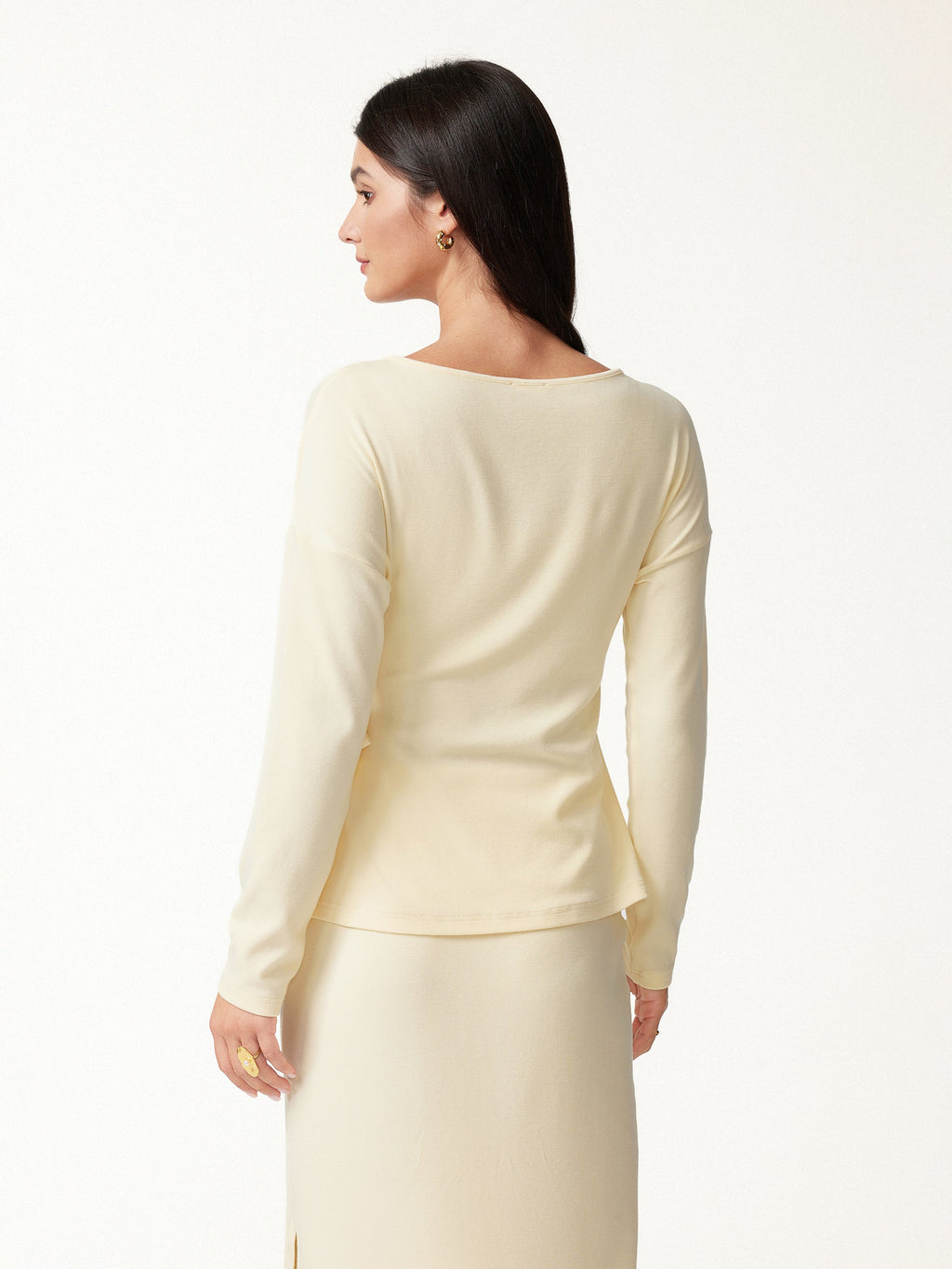 LiteWarm Boatneck Long Sleeve Tie-Waist Top