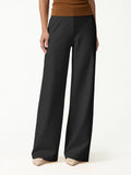 Ponte High-Rise Wide-Leg Pants with Pockets