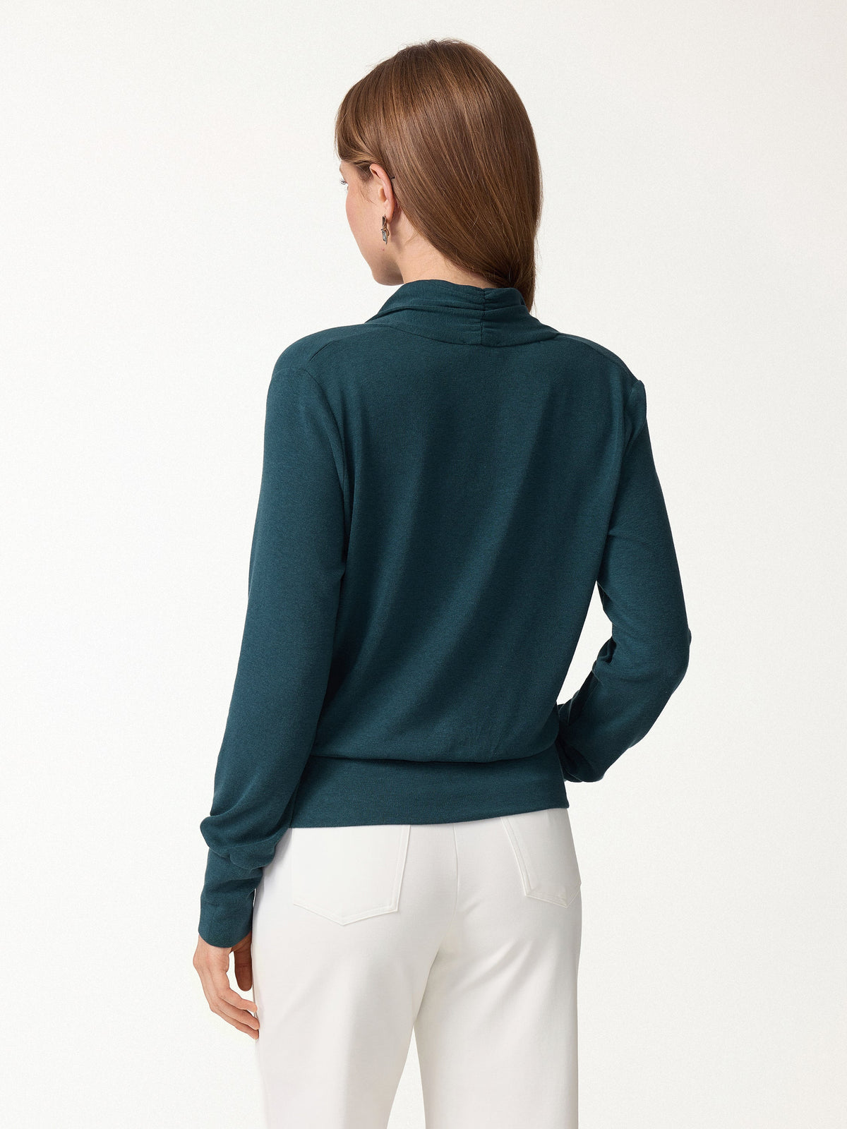 LiteWarm Surplice Long Sleeve Banded Hem Top