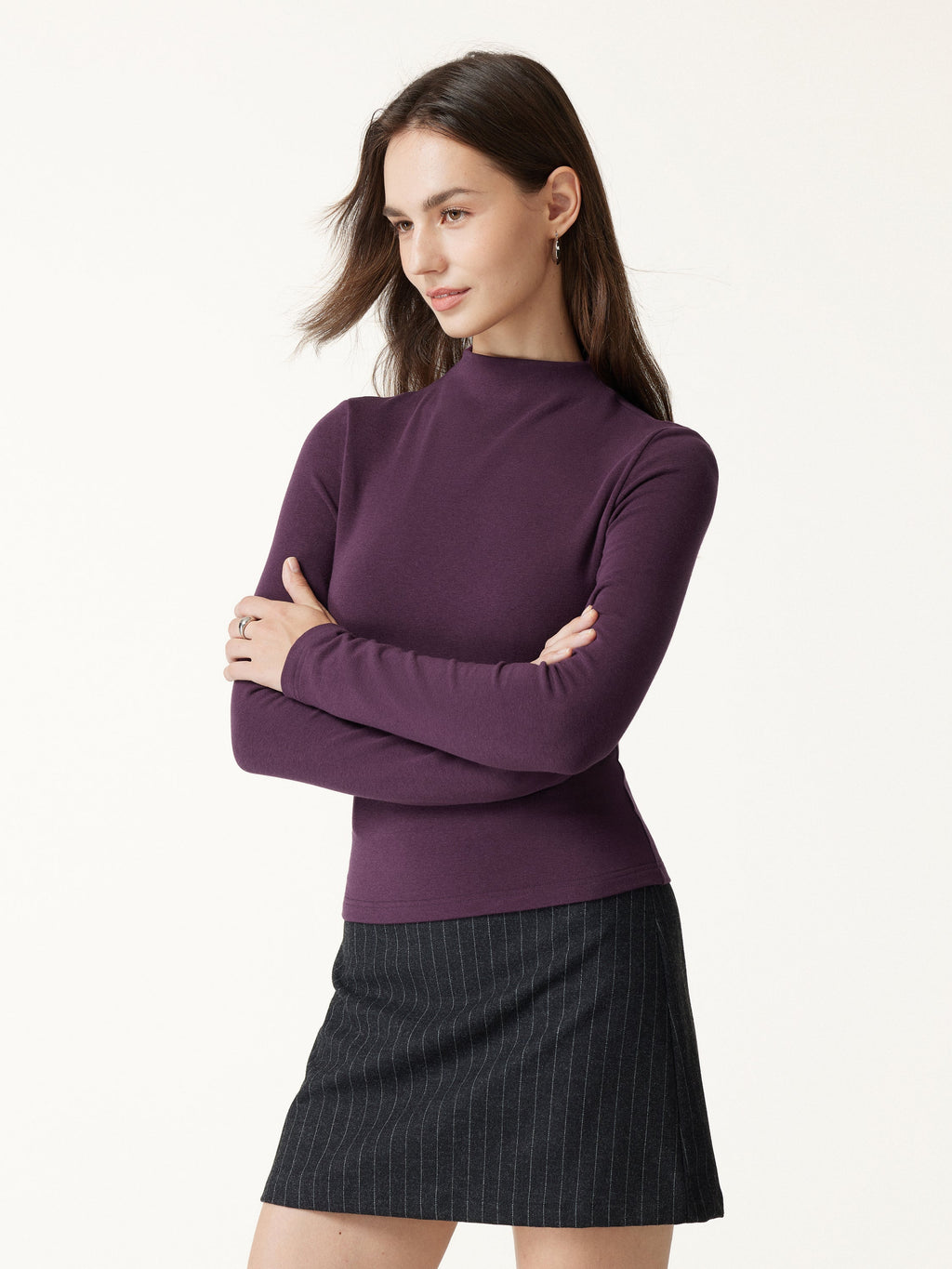 ProWarm Mock Neck Long Sleeve Built-In Bra Top 3.0