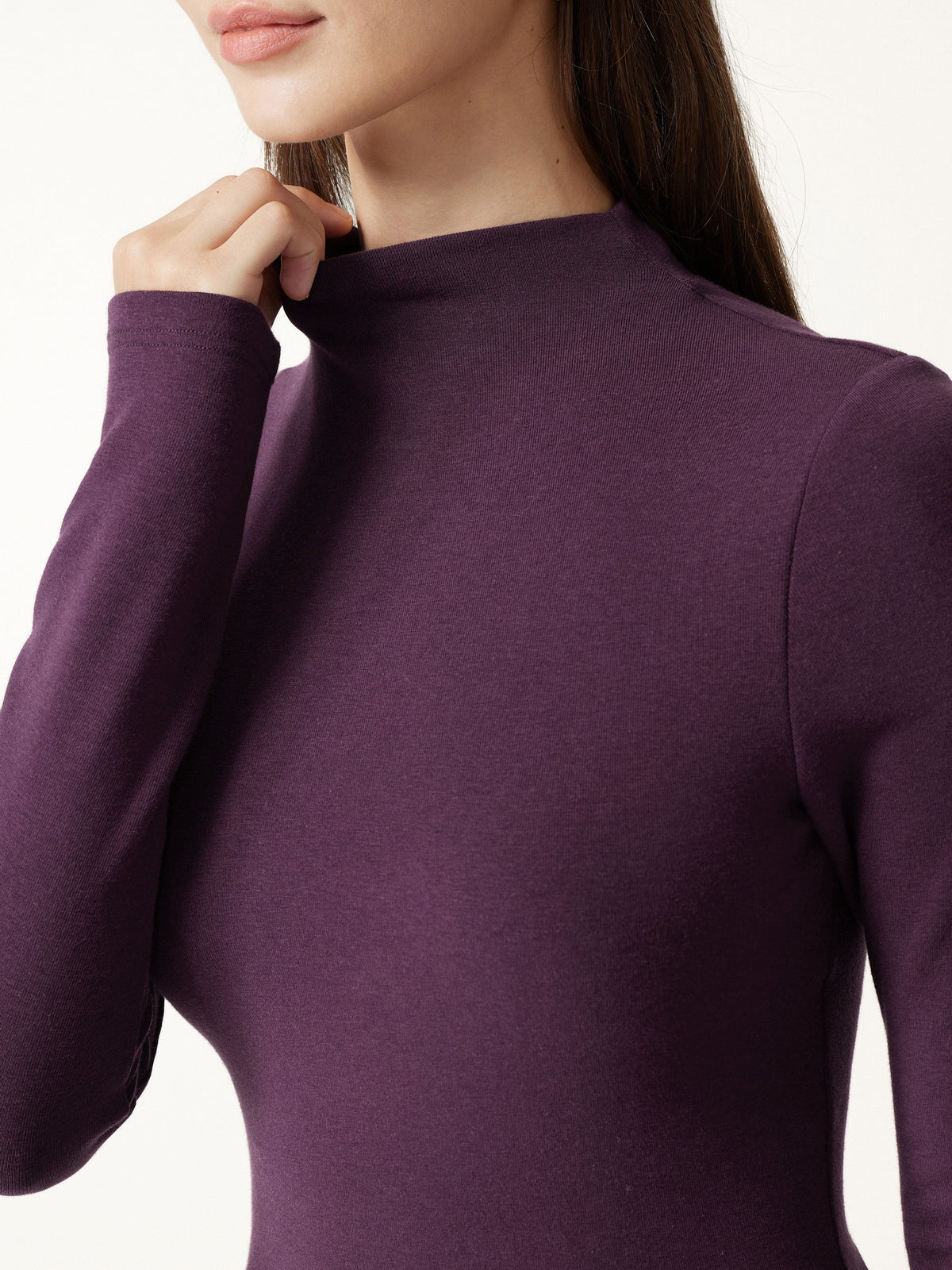 ProWarm Mock Neck Long Sleeve Built-In Bra Top 3.0