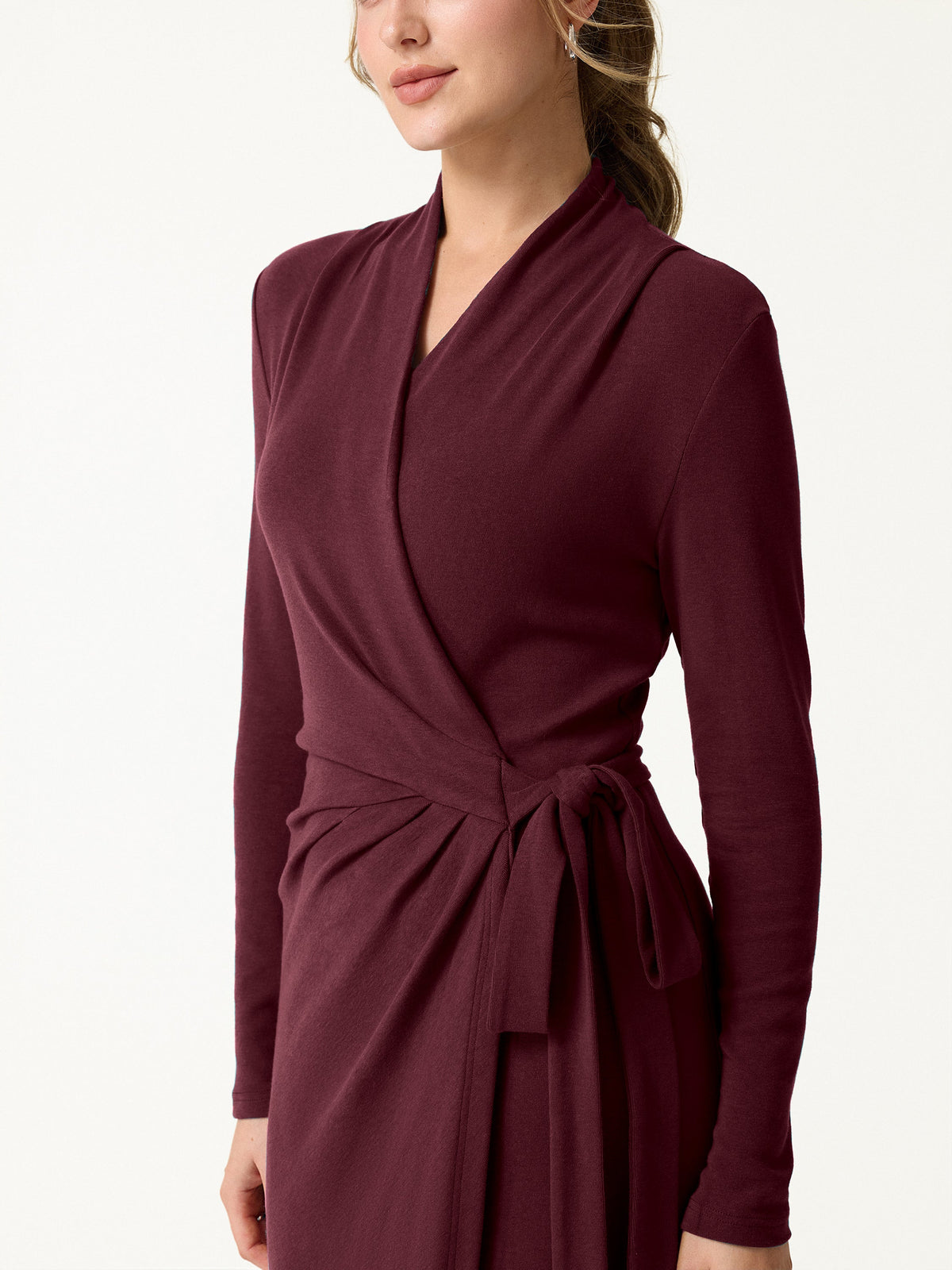 LiteWarm Classic Long Sleeve Midi Wrap Dress