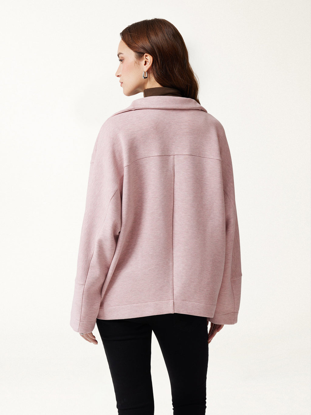 FuzzLuxe Mock Neck Long Sleeve Button-Down Jacket with Pockets