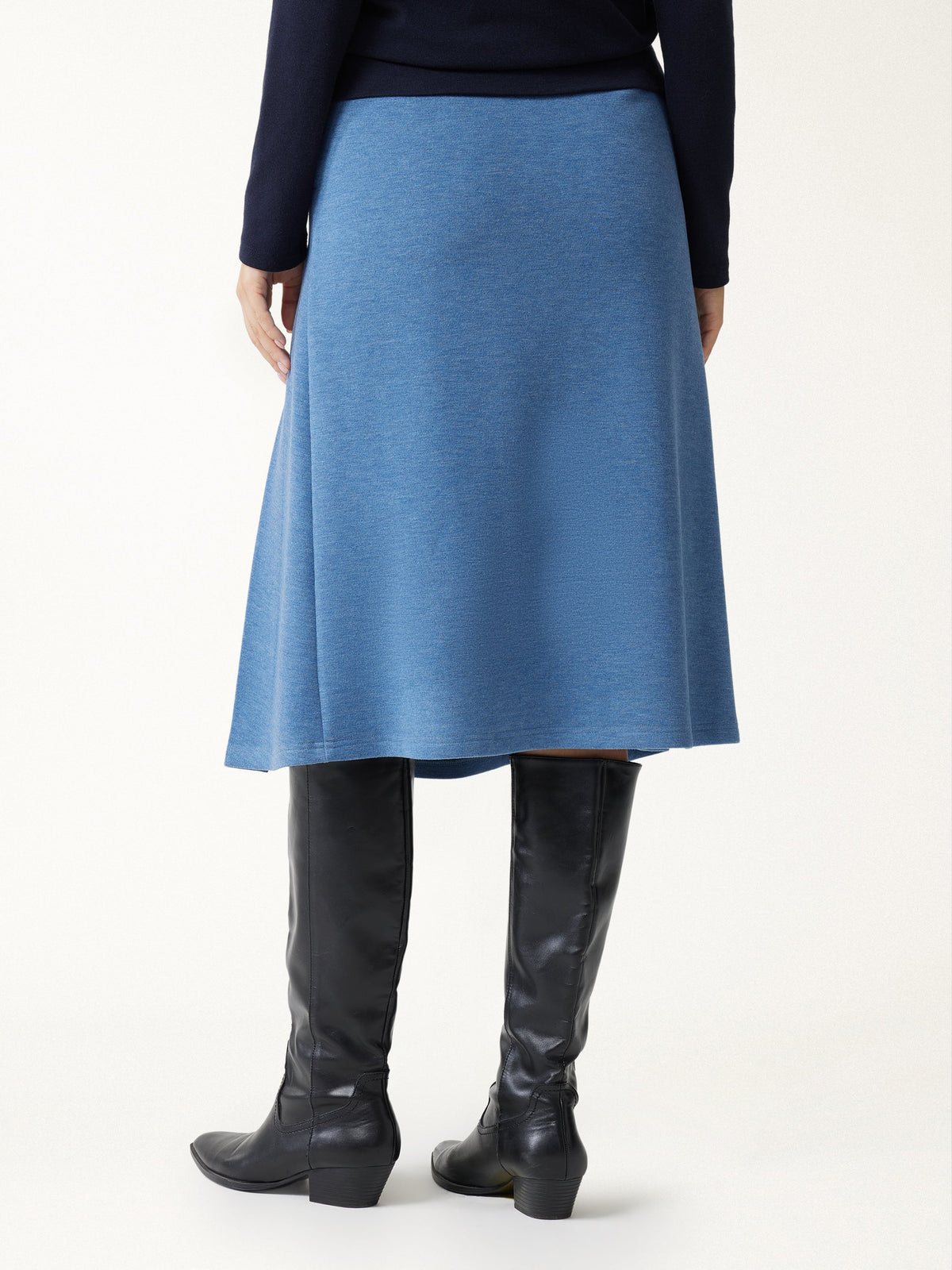 FuzzLuxe Mid-Rise Tucked A-Line Midi Skirt with Pockets