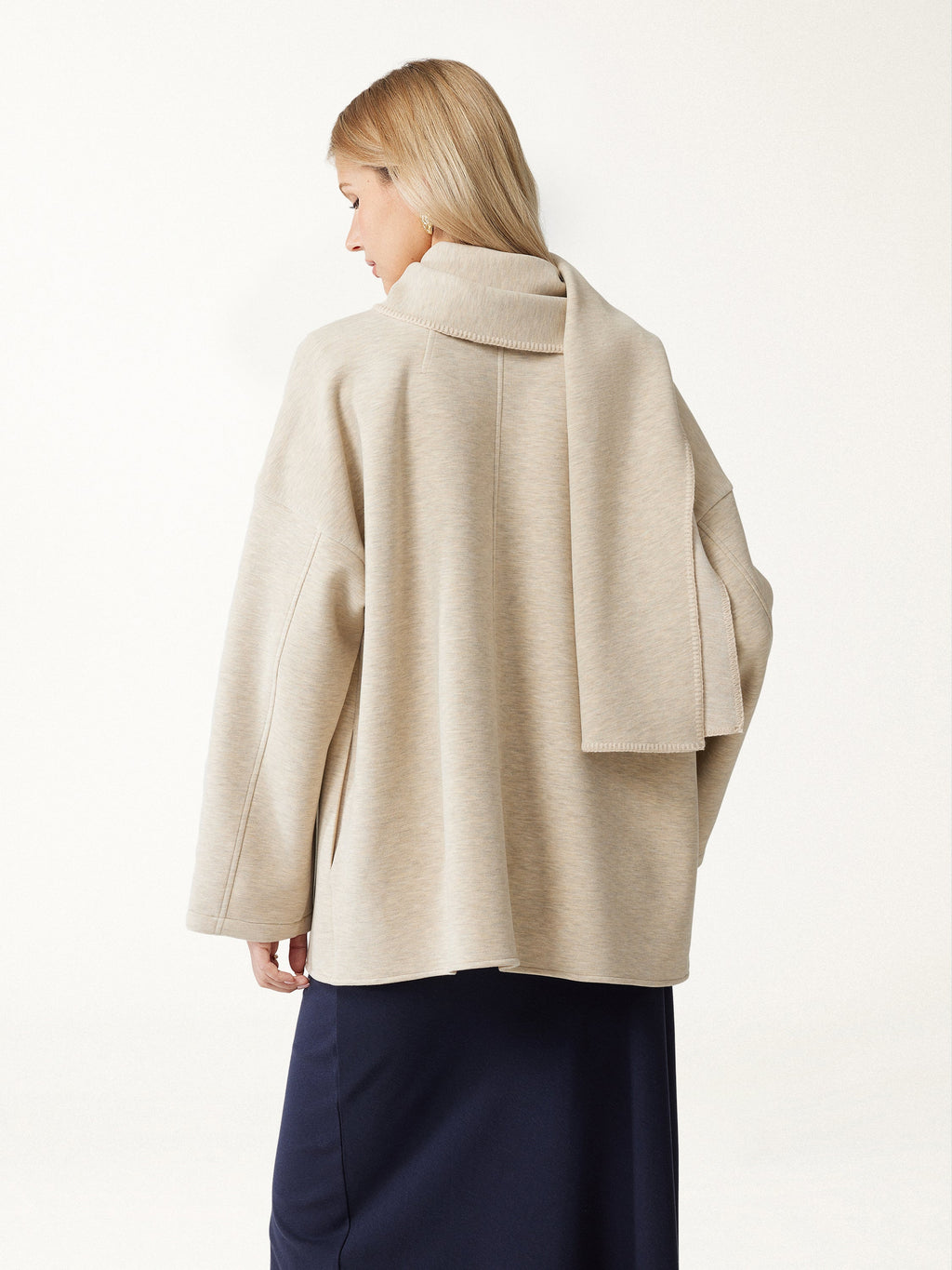 FuzzLuxe Scarf Collar Convertible Coat with Pockets