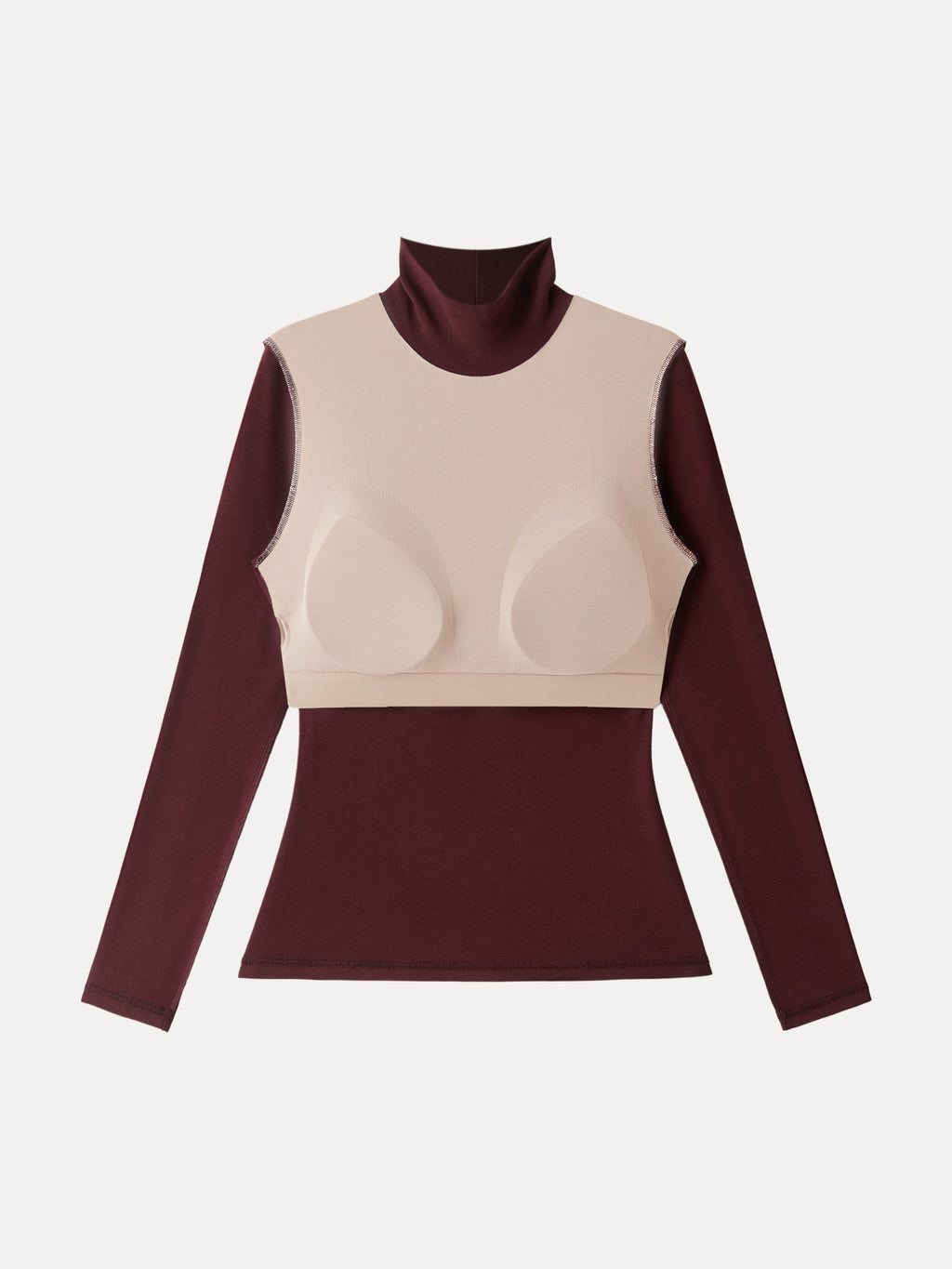ProWarm Turtleneck Long Sleeve Built-In Bra Top 3.0