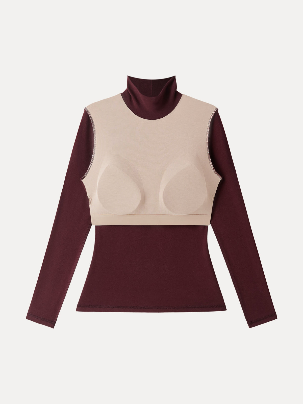 ProWarm Turtleneck Long Sleeve Built-In Bra Top 3.0