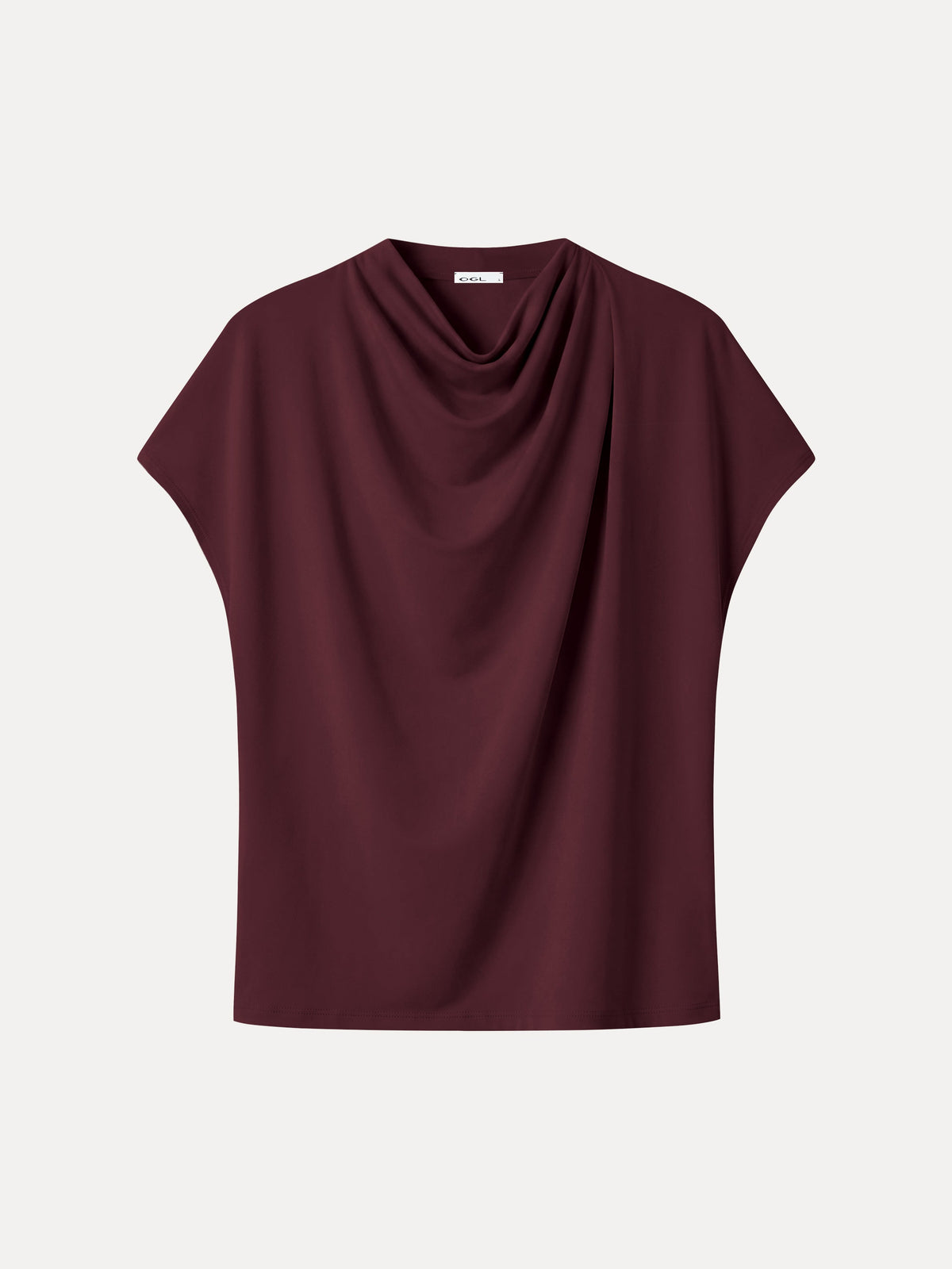 LiteWarm Draped Mock Neck Cap Sleeve Top